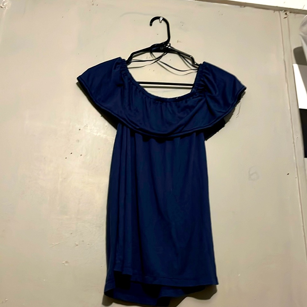 Fever baby blue off shoulder medium shirt